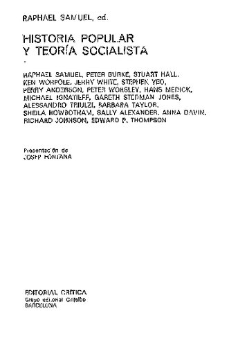 Historia Popular Y Teoria Socialista