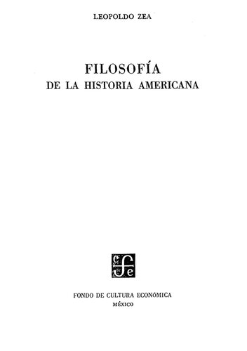 Filosofia De La Historia Americana