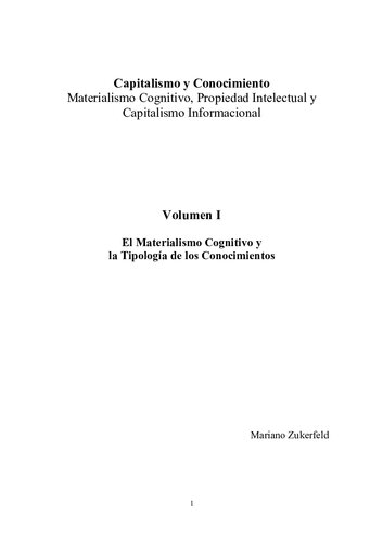 Capitalismo Y Conocimiento (4 Volumenes)
