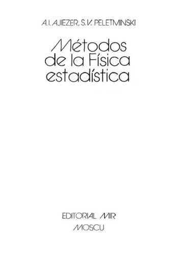 Metodos De La Fisica Estadistica