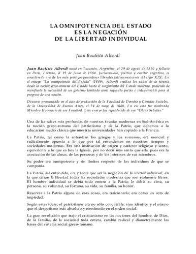 Omnipotencia Del Estado Liberalismo