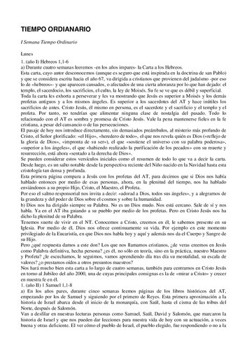 Ferias Del Tiempo Ordinario