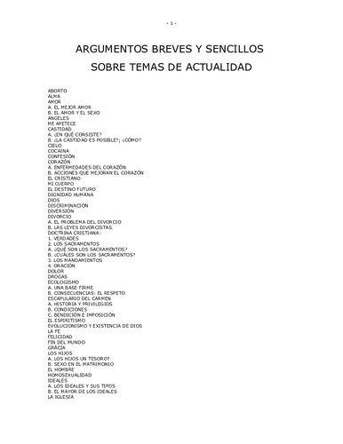 Argumentos Breves Y Sencillos Sobre Temas De Actualidad