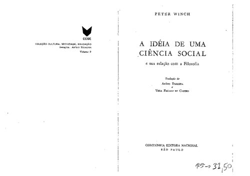 A ideia de uma ciência social e sua relação com a filosofia