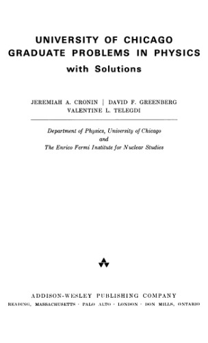 University of Chicago graduate problems in physics