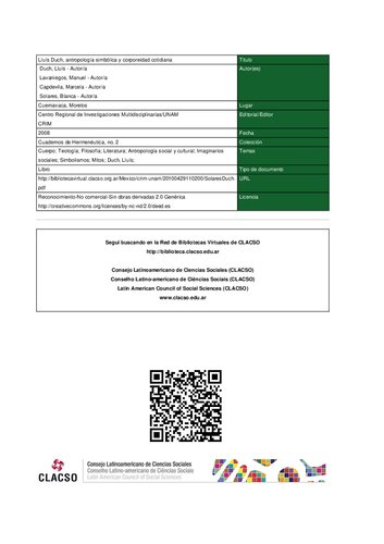 Lluis Duch Antropologia Simbolica Y Corporeidad Cotidiana