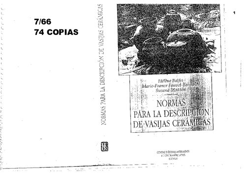 Normas Para La Descripcion De Vasijas Ceramicas