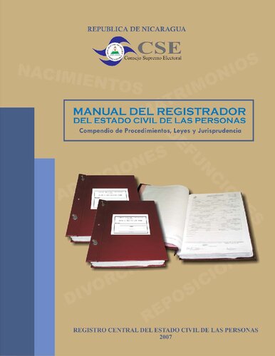 Manual Del Registrador Del Estado Civil De Las Personas (nicaragua)