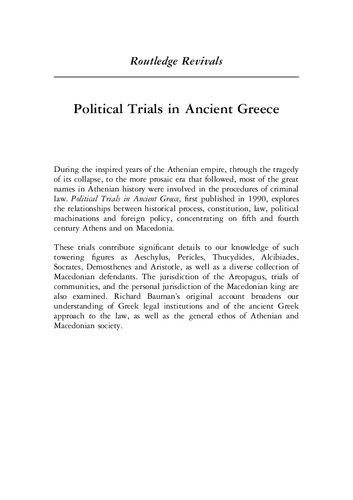 Political Trials in Ancient Greece
