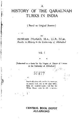 A History of the Qaraunah Turks in India