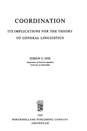 Coordination: Its Implications for the Theory of General Linguistics