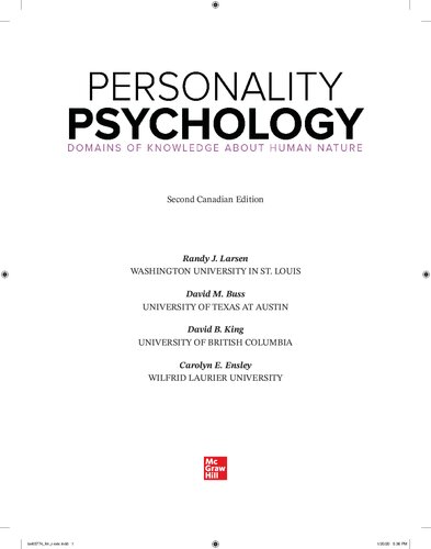 Personality Psychology: Domains of Knowledge About Human Nature