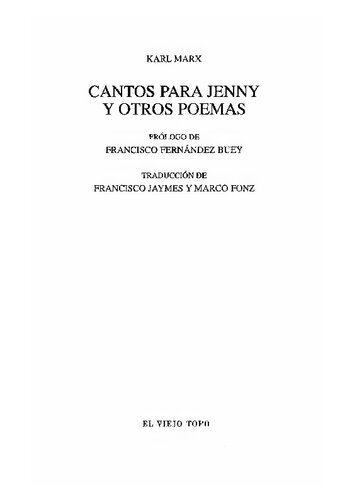 Cantos Para Jenny Y Otros Poemas