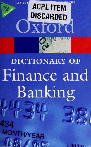 A Dictionary of Finance and Banking