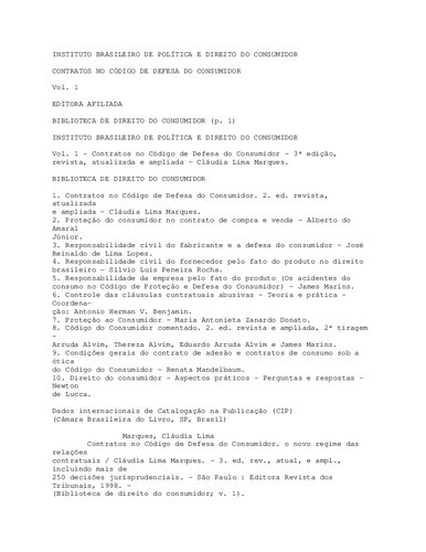 Contratos no Código de Defesa do Consumidor: O novo regime das relações contratuais