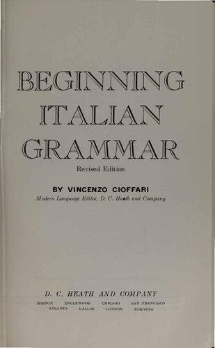 Beginning Italian Grammar