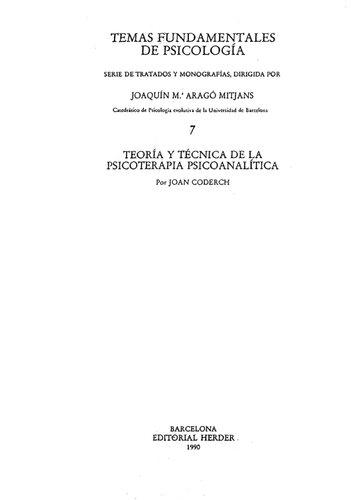 Teoria Y Tecnica De La Psicoterapia Psicoanalitica