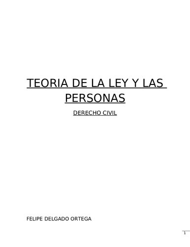 Teoria De La Ley Y Las Personas (chile)