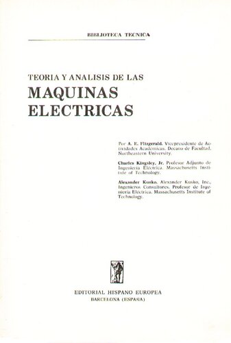 Teoria Y Analisis De Las Maquinas Electricas