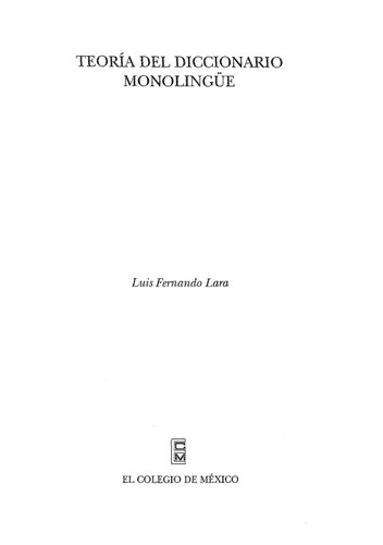 Teoria Del Diccionario Monolingue