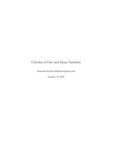 Calculus of One and Many Variables