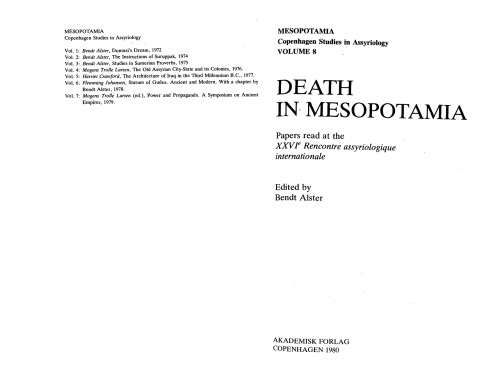 Death in Mesopotamia