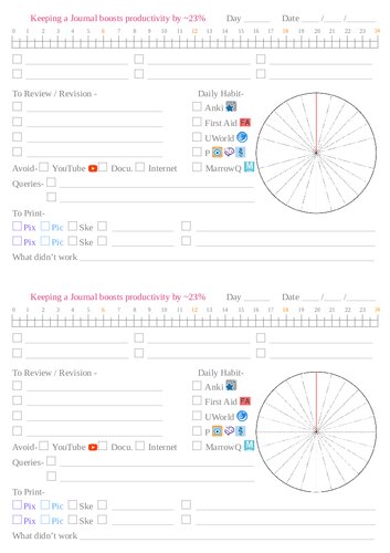 NEET PG + USMLE day planner (A4)