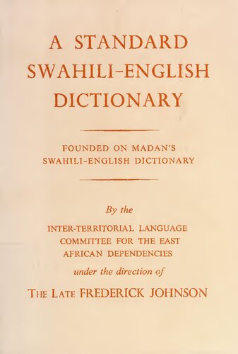 Standard Swahili-English Dictionary