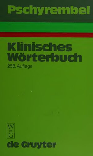 Pschyrembel Klinisches Wörterbuch mit 250 Tabellen