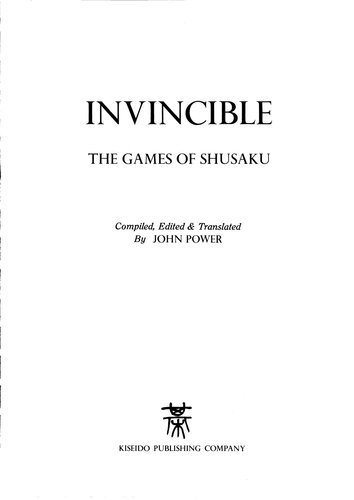 Invincible : the games of Shusaku