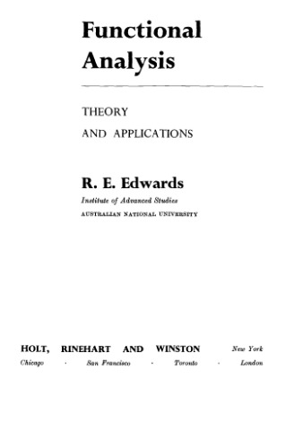 Functional analysis: Theory and applications