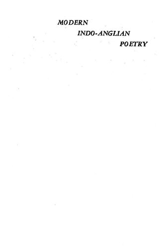 Modern Indo-Anglian poetry