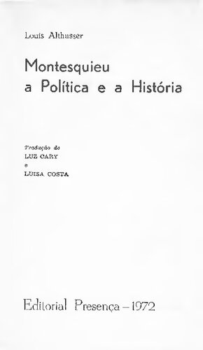 Montesquieu: a política e a história