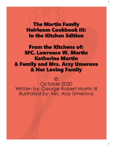 The Martin Family   Heirloom Cookbook III