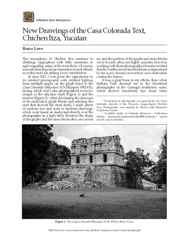 New Drawings of the Casa Colorada Text,Chichen Itza, Yucatan
