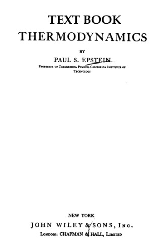 Textbook of thermodynamics