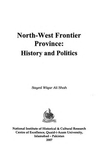 North-West Frontier Province : history and politics