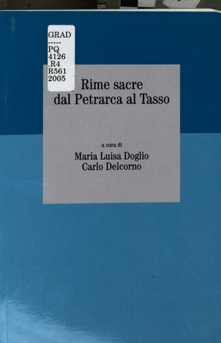 Rime sacre dal Petrarca al Tasso