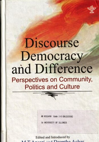 Discourse, democracy, and difference : perspectives on community, politics, and culture