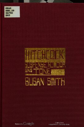 Hitchcock: Suspense, Humour and Tone (Distributed for the British Film Institute)