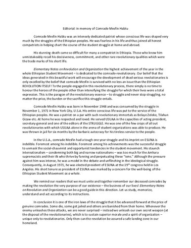 Handbook on Elementary Notes on Revolution and Organisation