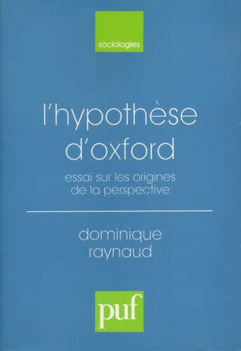 L'Hypothèse d'Oxford. Essai sur les Origines de la Perspective