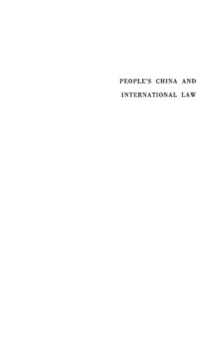 People's China and International Law, Volumes 1