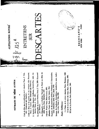 Entretiens sur Descartes