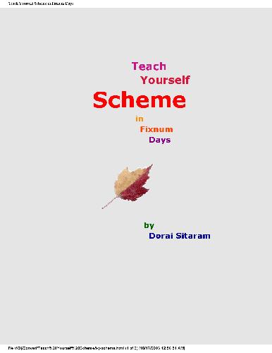 Teach Yourself Scheme in Fixnum Days