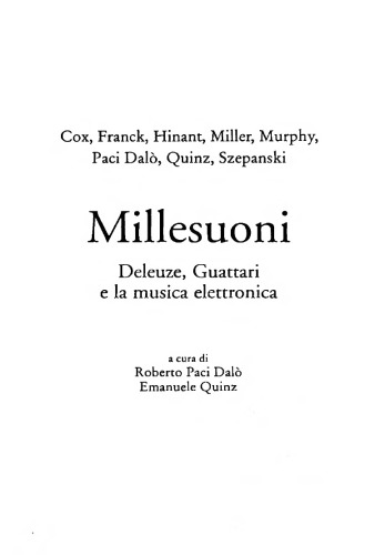 Millesuoni. Deleuze, Guattari e la musica elettronica