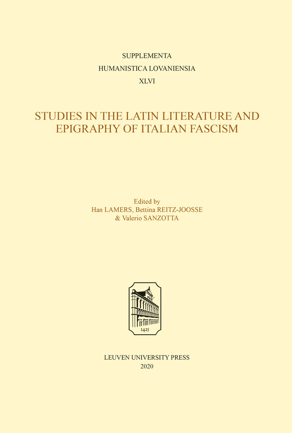 Studies in Latin Literature and Epigraphy in Italian Fascism
