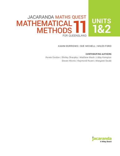 Jacaranda Maths Quest Units 1&2 Mathematical Methods 11 for Queensland