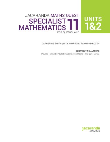 Jacaranda Maths Quest Units 1&2 Specialist Mathematics 11 for Queensland