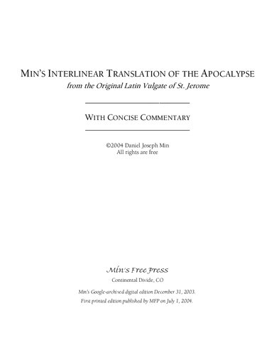 Min's Interlinear Translation of the Apocalypse